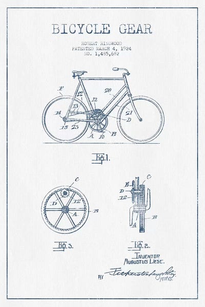 Robert Ringwood Bicycle Gear Patent Sketch (Ink)