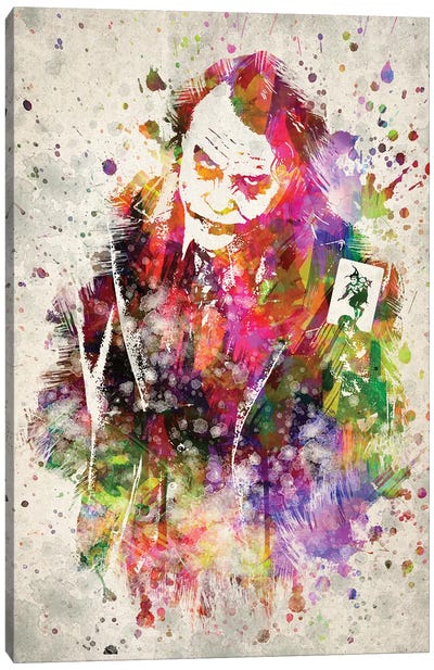 The Joker (Heath Ledger) Canvas Art Print - Villain Art