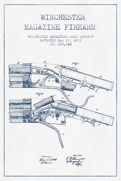 Ink Winchester Repeating Arms Company Winchester Magazine Firearm Patent Sketch