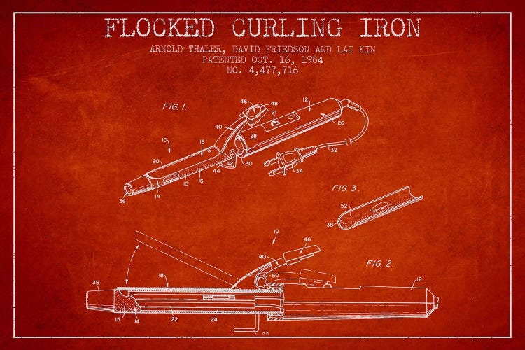 Flocked Curling Iron Red Patent Blueprint