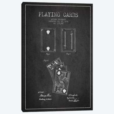 Dougherty Cards Dark Patent Blueprint Canvas Print #ADP31} by Aged Pixel Canvas Art Print