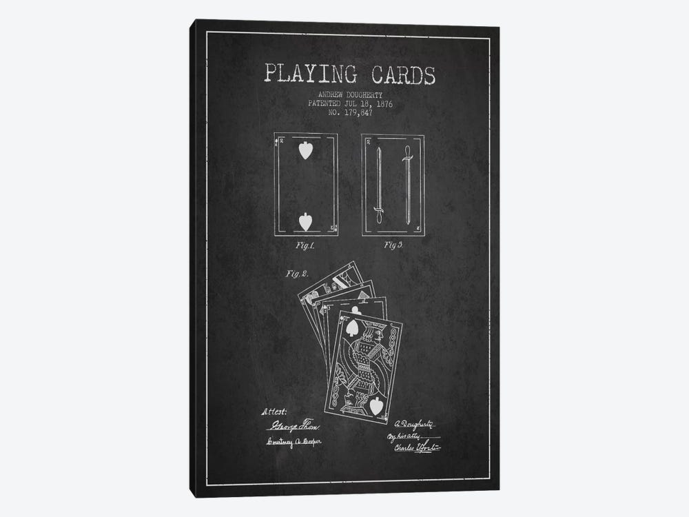 Dougherty Cards Dark Patent Blueprint by Aged Pixel 1-piece Art Print