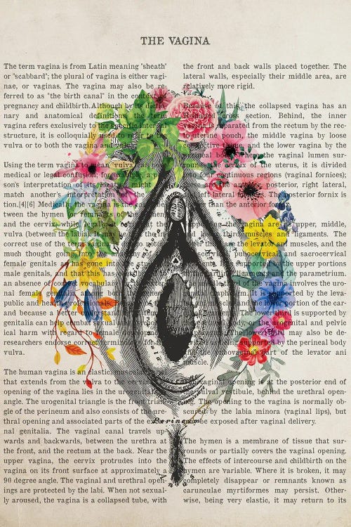 The Vagina With Flowers by Aged Pixel wall art