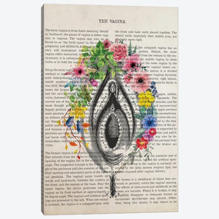 Vagina With Flowers Anatomy Print Canvas Print #ADP3225} by Aged Pixel Canvas Wall Art