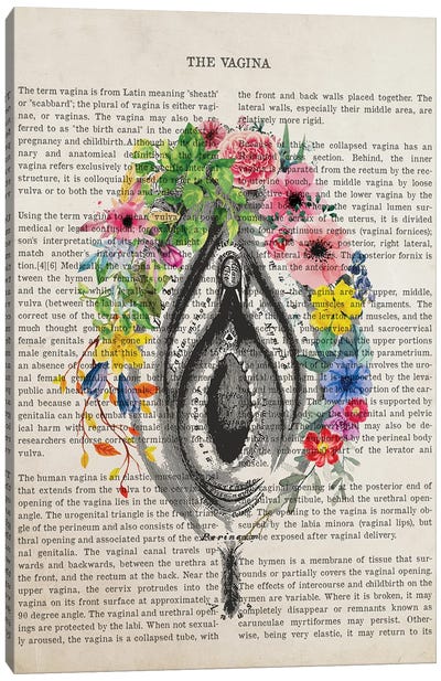 The Vagina With Flowers Canvas Art Print - Anatomy Art