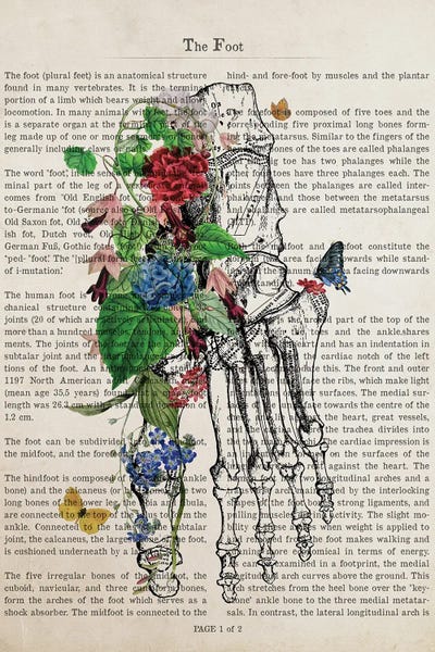 Science: Foot Art Flower Anatomy Print by Aged Pixel