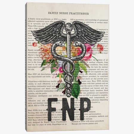 FNP, Family Nurse Practitioner With Flowers Canvas Print #ADP3242} by Aged Pixel Canvas Art Print
