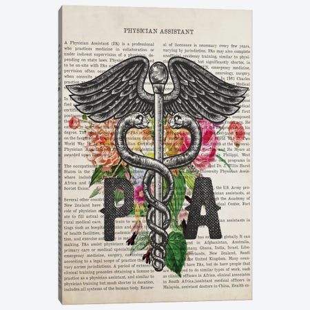 PA, Physician Assistant With Flowers Canvas Print #ADP3246} by Aged Pixel Canvas Artwork
