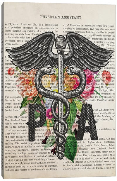 PA, Physician Assistant With Flowers Canvas Art Print