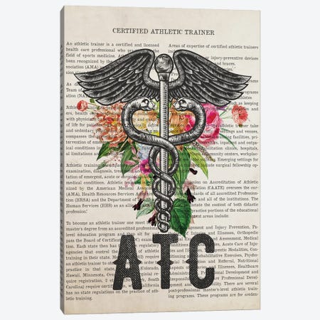 ATC, Certified Athletic Trainer With Flowers Canvas Print #ADP3248} by Aged Pixel Canvas Art Print