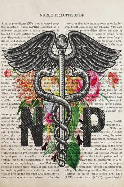 Health & Wellness: NP, Nurse Practitioner With Flowers by Aged Pixel