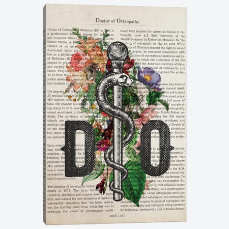 DO, Doctor Of Osteopathy With Flowers Canvas Print #ADP3253} by Aged Pixel Canvas Art
