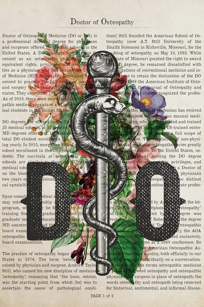 Health & Wellness: DO, Doctor Of Osteopathy With Flowers by Aged Pixel