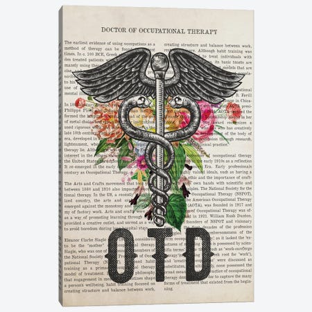 OTD, Doctor Of Occupational Therapy With Flowers Canvas Print #ADP3254} by Aged Pixel Art Print