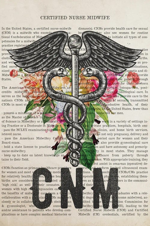 CNM, Certified Nurse Midwife With Flowers