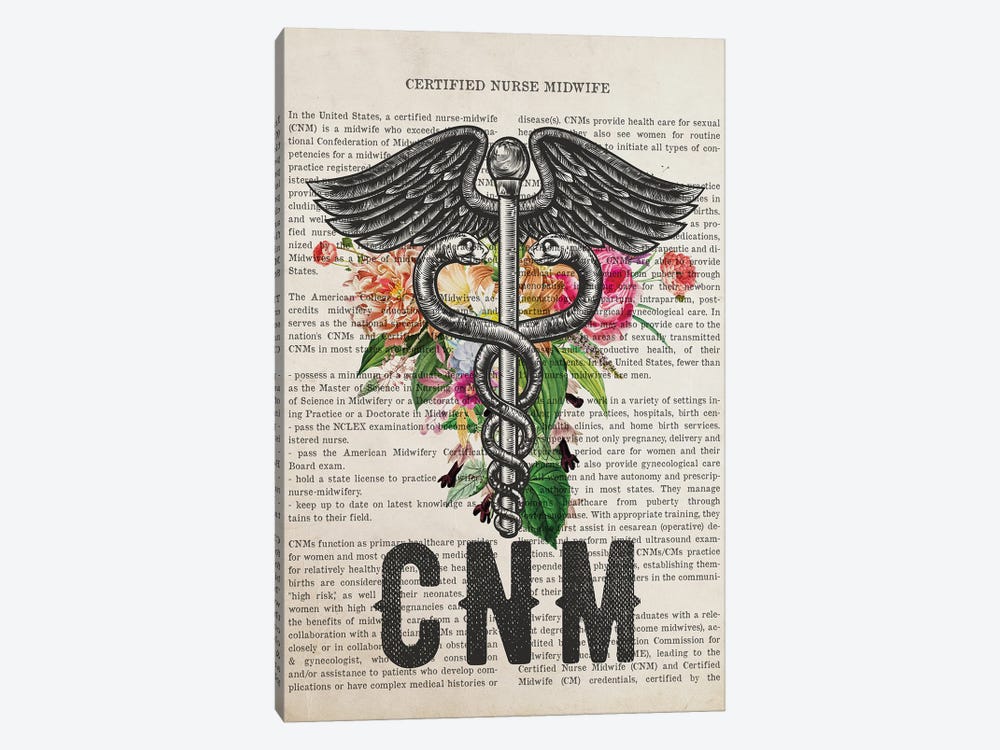 CNM, Certified Nurse Midwife With Flowers by Aged Pixel 1-piece Art Print