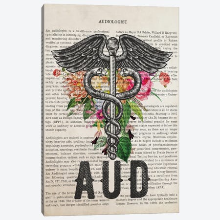 Aud, Audiologist With Flowers Print Canvas Print #ADP3262} by Aged Pixel Art Print