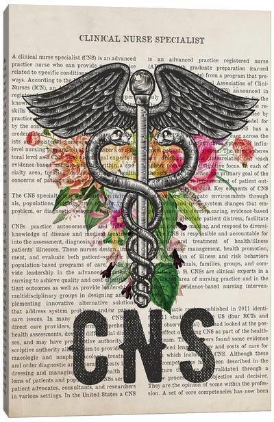 CNS, Clinical Nurse Specialist With Flowers Canvas Art Print - Nurse Art