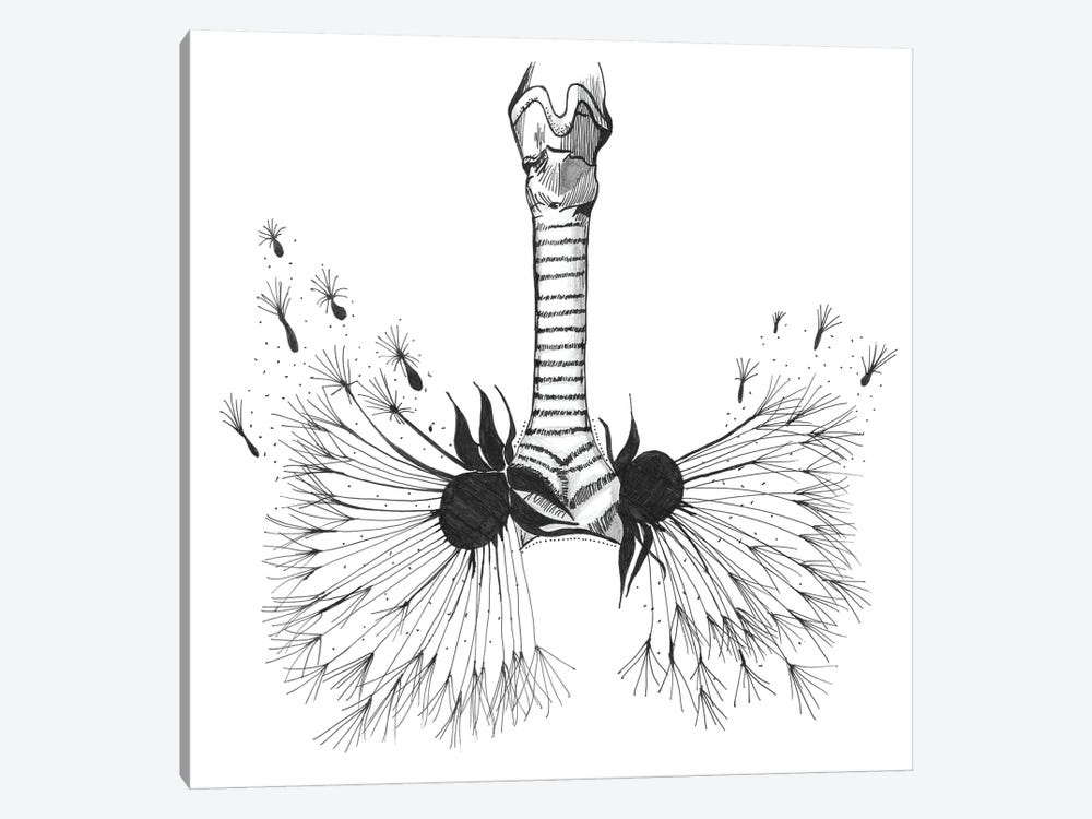 Lungs Anatomy Print, Respiratory Therapy, Pulmonologist by Aged Pixel 1-piece Canvas Wall Art