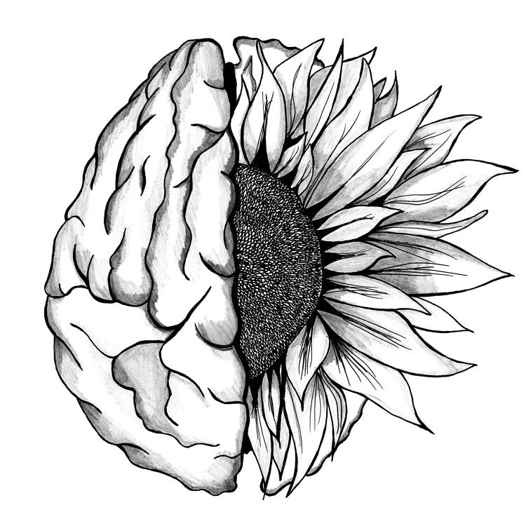 psychology brain black and white