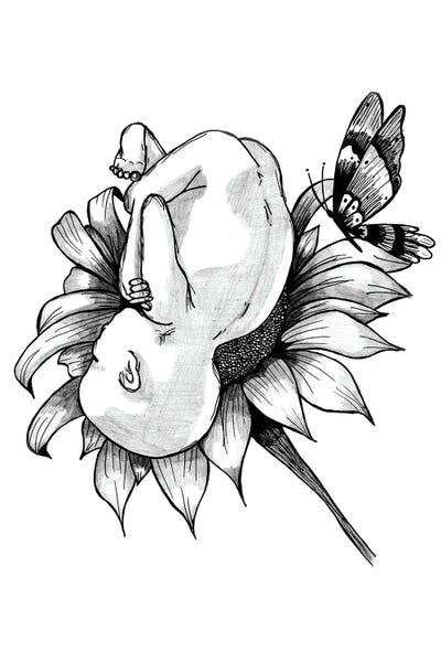 Midwife Print, Pregnancy Art, Gynecologist, Pediatrician by Aged Pixel canvas print