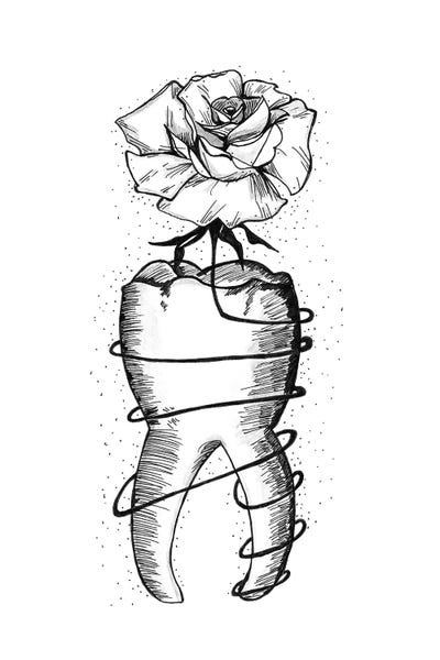 Biology: Tooth Art, Dental Art, Dentist Decor, Dental Hygienist, by Aged Pixel