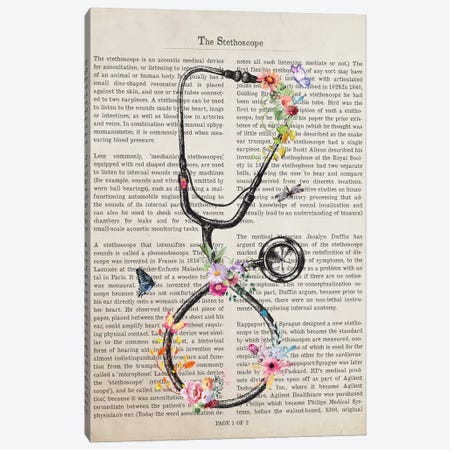 The Stethoscope Canvas Print #ADP3276} by Aged Pixel Art Print