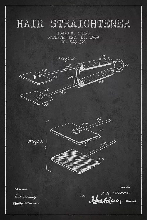 Hair Straightener Charcoal Patent Blueprint