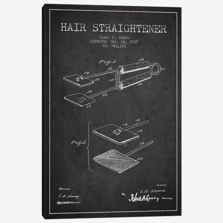 Hair Straightener Charcoal Patent Blueprint Canvas Print #ADP338} by Aged Pixel Art Print