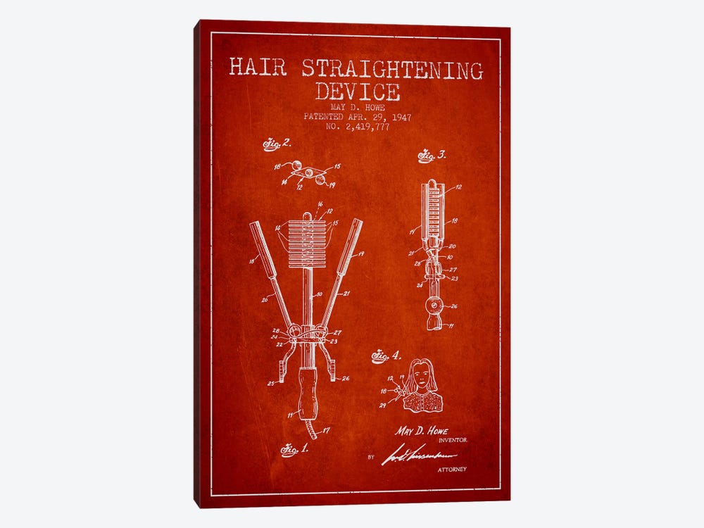 Hair Straightening Red Patent Blueprint by Aged Pixel 1-piece Art Print