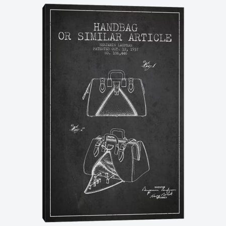 Handbag Similar Article Charcoal Patent Blueprint Canvas Print #ADP348} by Aged Pixel Canvas Artwork