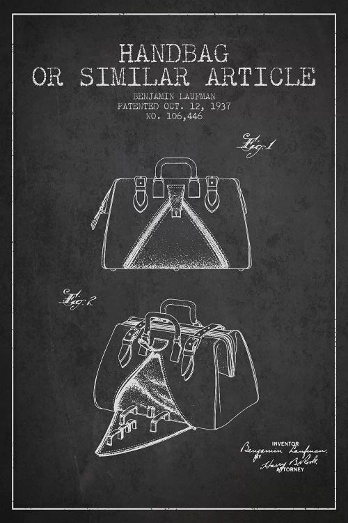 Handbag Similar Article Charcoal Patent Blueprint