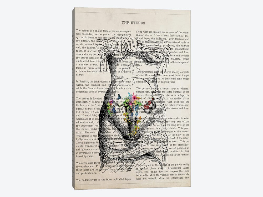 Uterus Anatomy Flower by Aged Pixel 1-piece Art Print