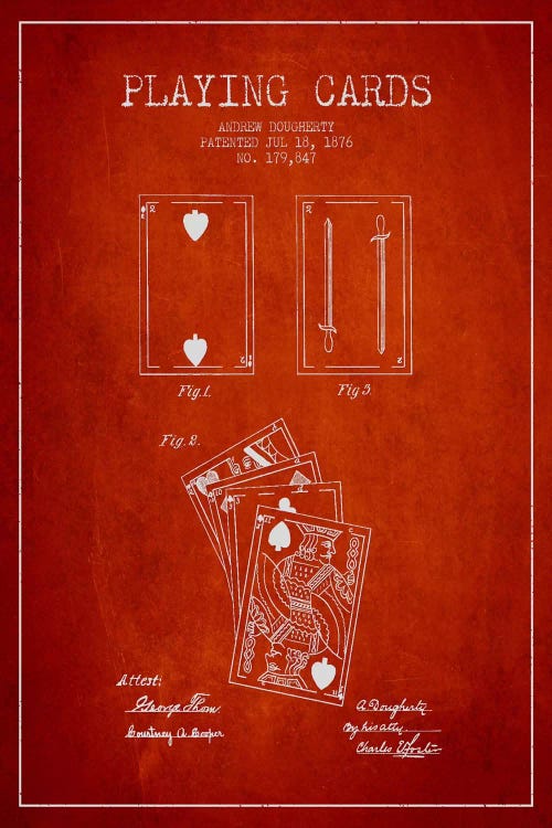 Dougherty Cards Red Patent Blueprint