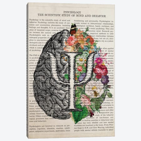 Psychology Brain Art Anatomy Flower Canvas Print #ADP3505} by Aged Pixel Canvas Print