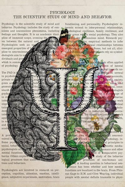 Science: Psychology Brain Art Anatomy Flower by Aged Pixel