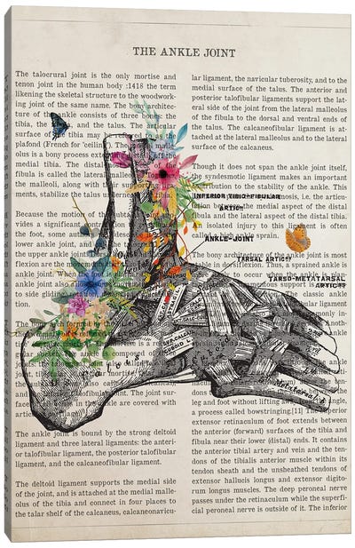 Ankle Joint Anatomy Flower Canvas Art Print - Anatomy Art