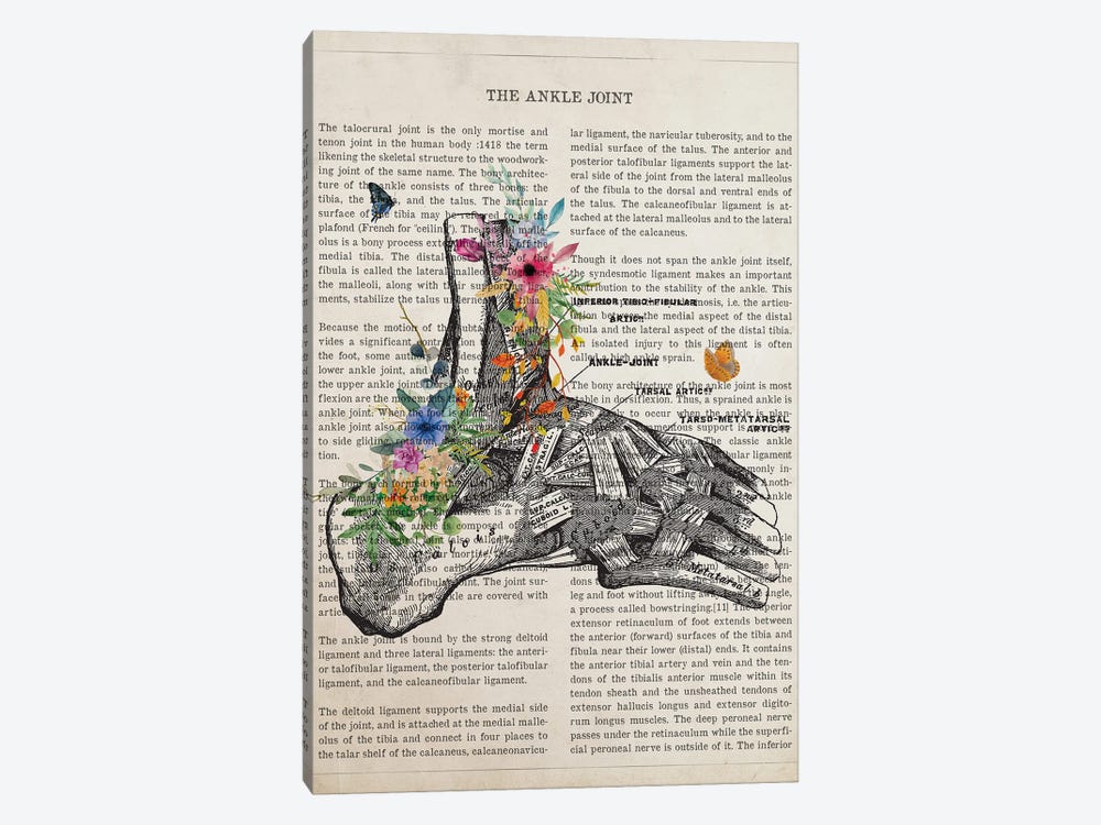 Ankle Joint Anatomy Flower by Aged Pixel 1-piece Canvas Artwork