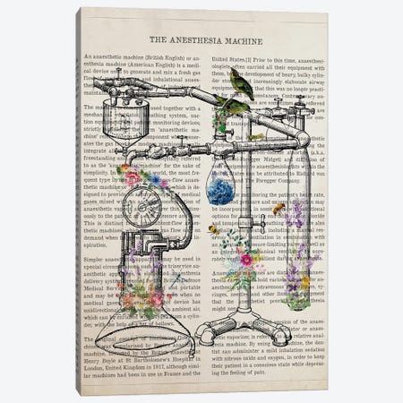 Anesthesia Machine Flowers Canvas Print #ADP3509} by Aged Pixel Canvas Art