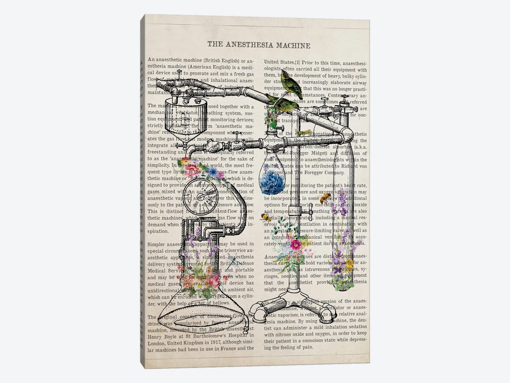 Anesthesia Machine Flowers by Aged Pixel 1-piece Art Print