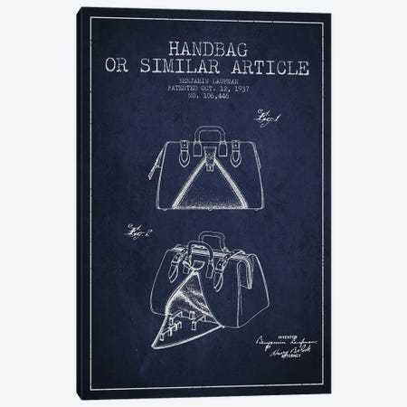 Handbag Similar Article Navy Blue Patent Blueprint Canvas Print #ADP350} by Aged Pixel Canvas Print