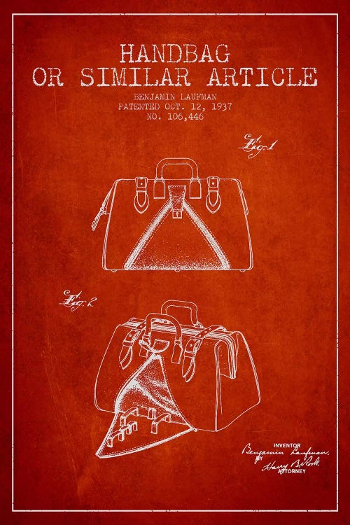 Handbag Similar Article Red Patent Blueprint