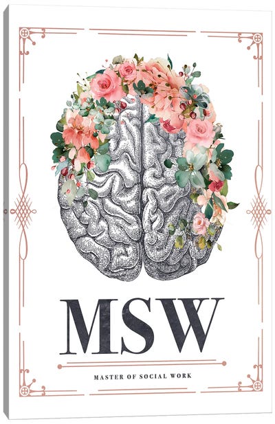 MSW With Flowers Canvas Art Print - Aged Pixel
