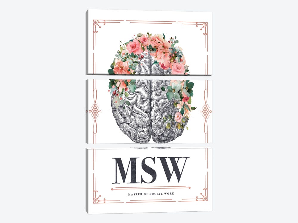 MSW With Flowers by Aged Pixel 3-piece Art Print