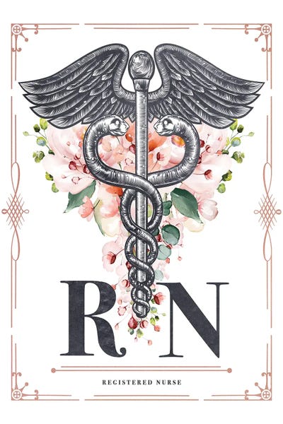 Nurses: RN With Flowers by Aged Pixel