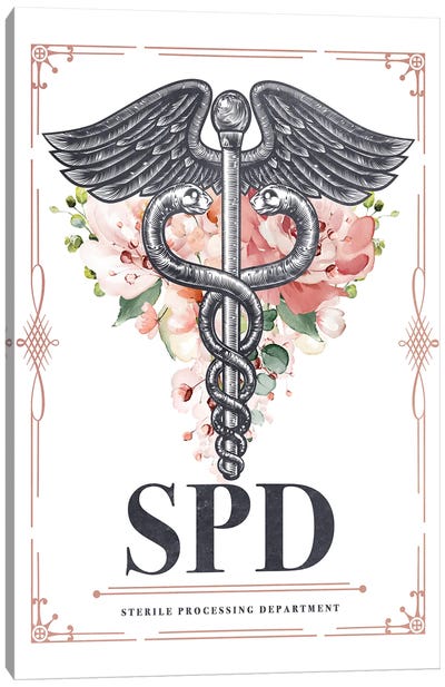 SPD With Flowers Canvas Art Print - Aged Pixel