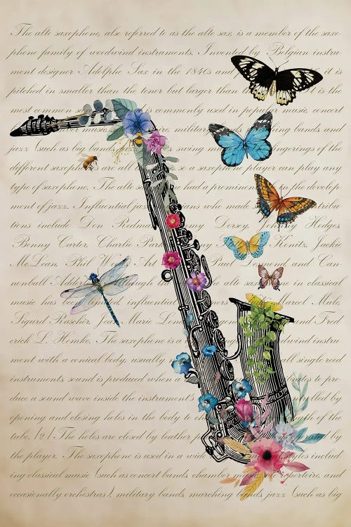 Alto Saxophone With Flowers