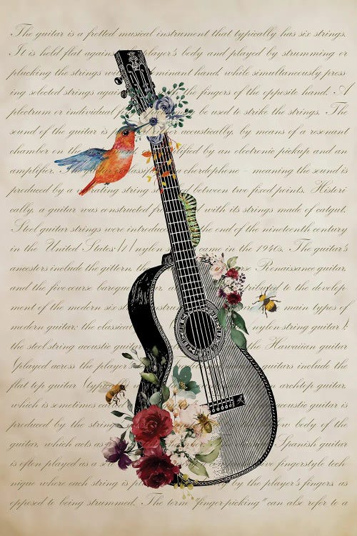 Guitar With Flowers