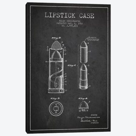 Lipstick Case Charcoal Patent Blueprint Canvas Print #ADP353} by Aged Pixel Canvas Print