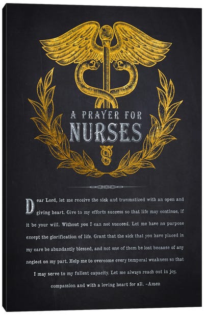 Nurses Prayer Canvas Art Print - Aged Pixel